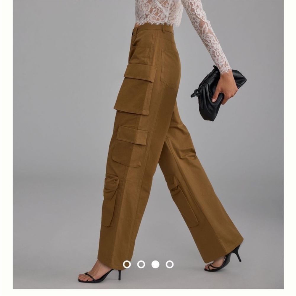 Anthropologie Molly King x Bayse wide Leg Loose Cargo Pants Army Olive Green M - Picture 4 of 14